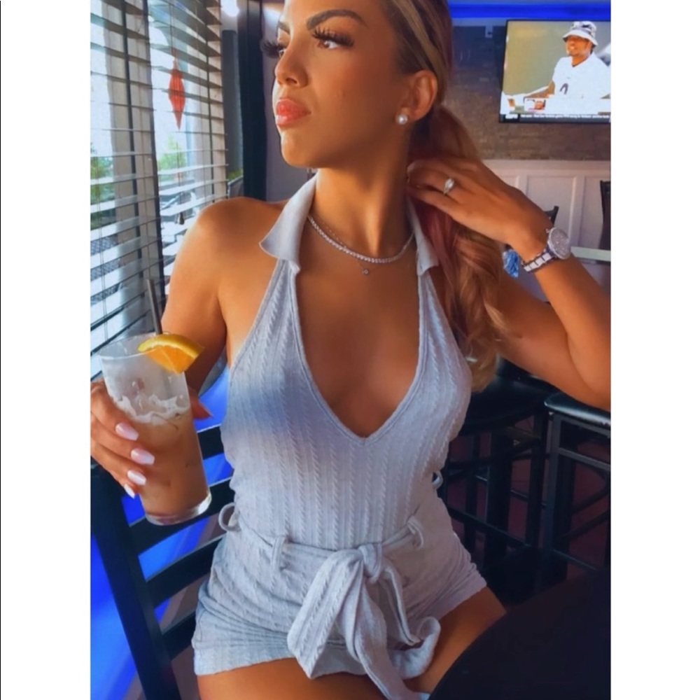 Gray Romper w/ collar